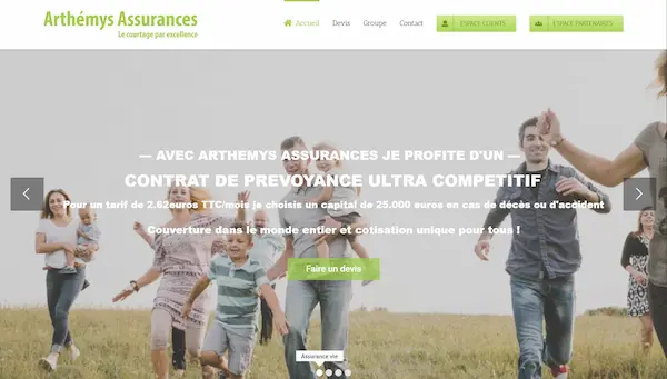 Aperçu du site Arthémys Assurances