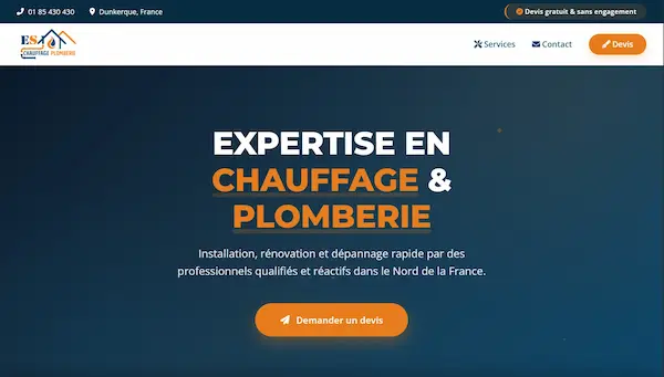 Aperçu du site ES Chauffage & Plomberie
