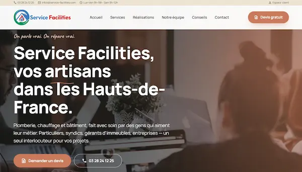 Aperçu du site Service Facilities