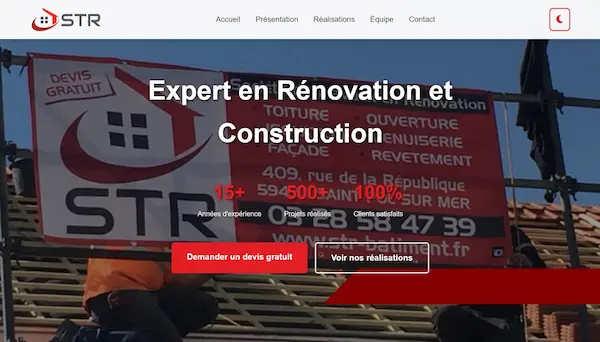 Aperçu du site STR Bâtiment